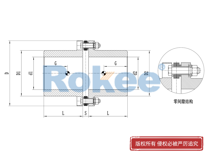 RLA工程机械发动机联轴器,RLA标准单节金属膜片联轴器