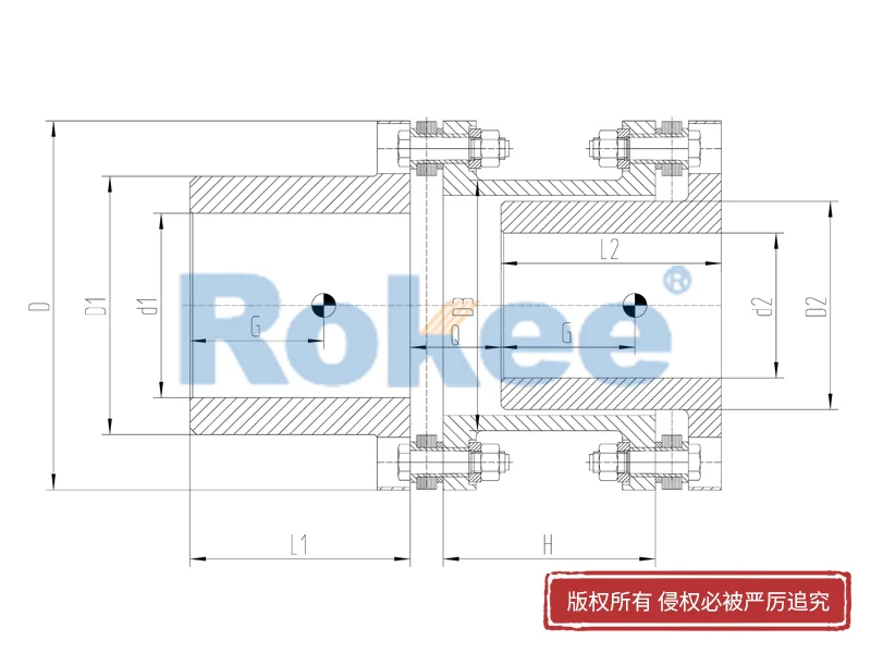 泵用膜片联轴器,RLAR单轴套反装金属膜片联轴器